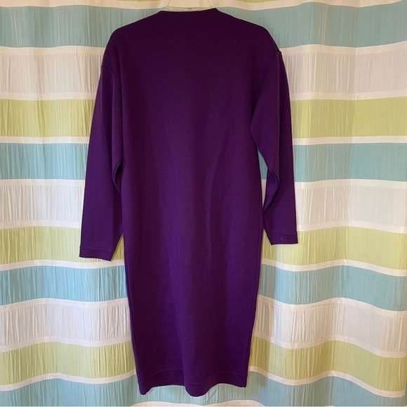 Vintage Neil Martin 1980’s Dress Acrylic Wool Purple Sz Medium - Picture 4 of 7
